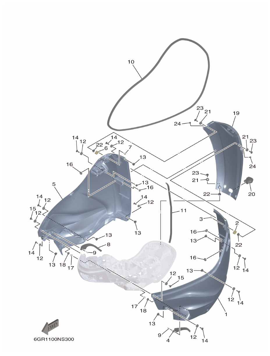 Yamaha XF425NSA2, XF425NSA7 BOTTOM COWLING 2 parts diagram